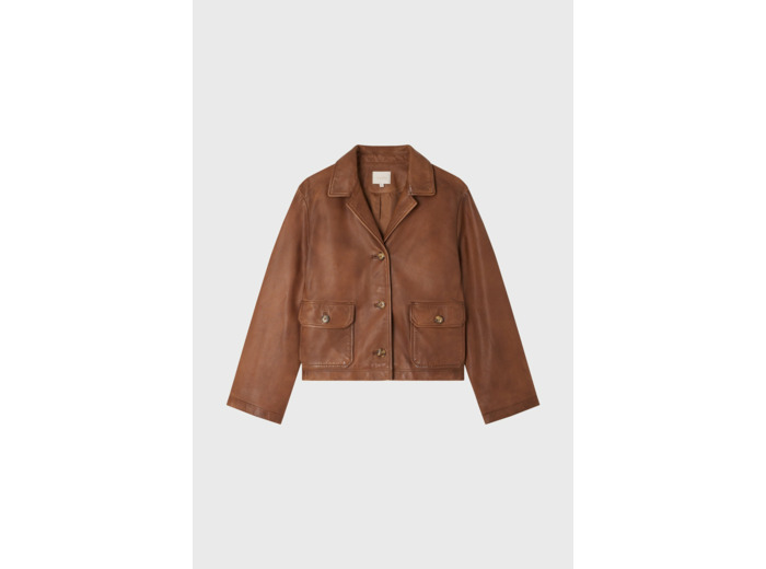 Veste courte en cuir vieilli - JAZZ