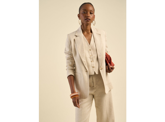Veste de tailleur contenant du lin