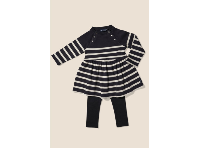 Ensemble bébé fille avec robe et legging Rose