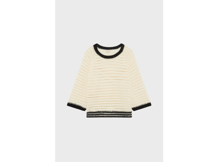 Pull ample en crochet bicolore - JOVITA