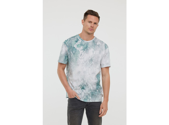 T-shirt oversize manches courtes, imprimé "Peau de serpent"