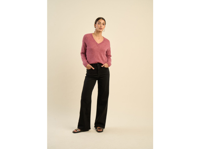 Jean large taille haute