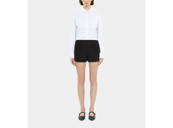 Chemise A Manches Longues Detail Bustier white
