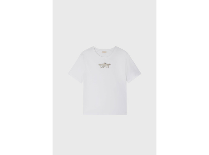 T-shirt col rond et strass - MAESSY