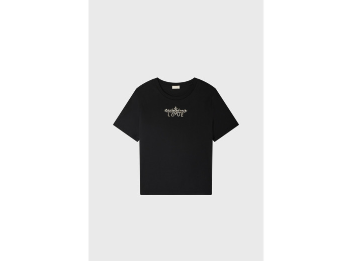 T-shirt col rond et strass - MAESSY