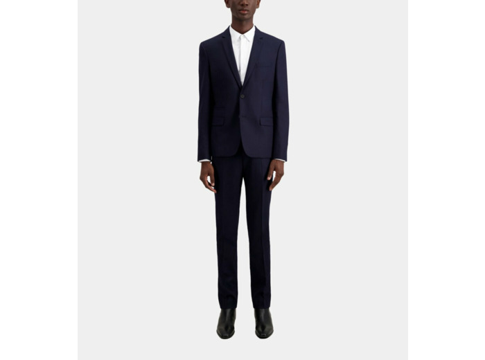 Veste Costume Fit En Flanelle navy