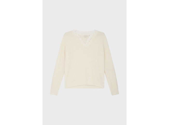 Pull mohair à col dentelle - JULETTE