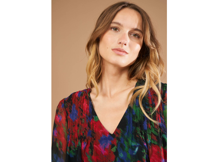 Blouse imprimé encolure V
