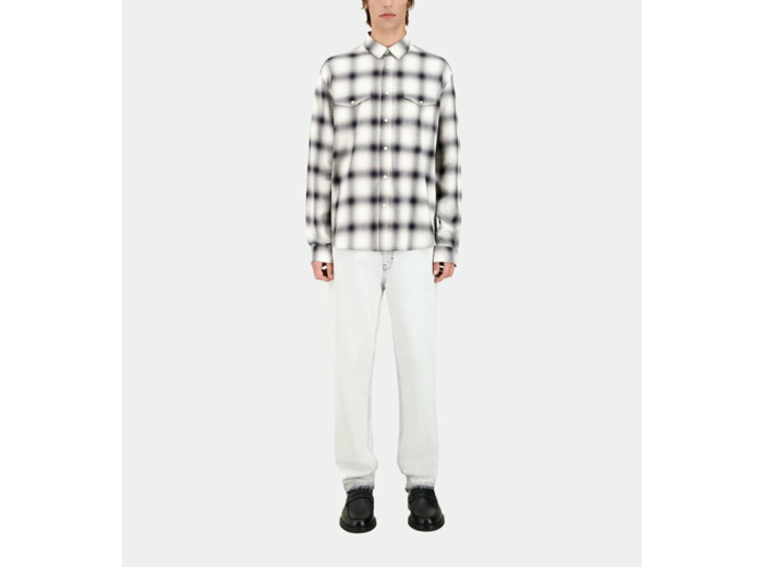 Chemise Manches Longues A Carreaux black grey white