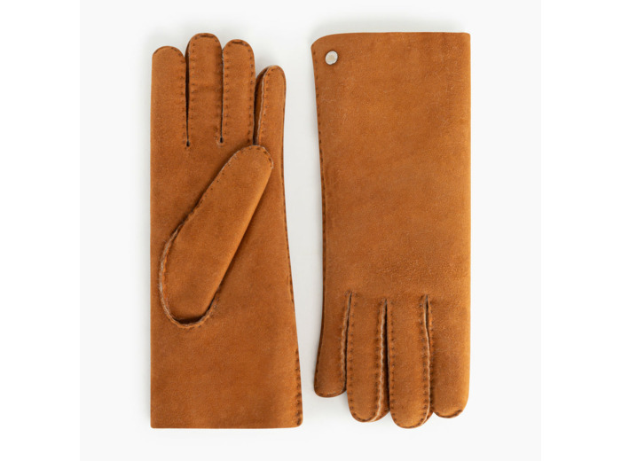 Gants femme en cuir d'agneau retourné