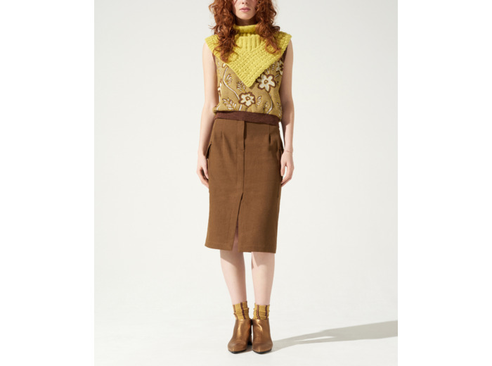 Jupe kaki bronze