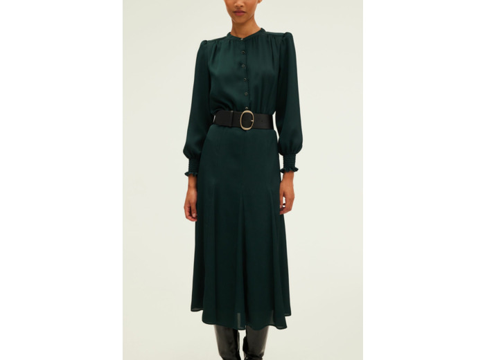Robe midi satinée unie - SAFA