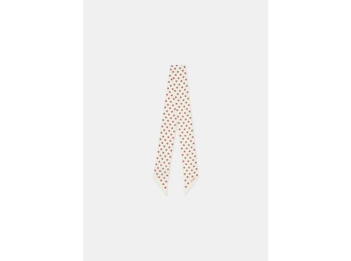 Foulard Emma écru imprimé mini coeurs