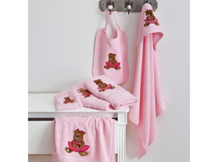 Cape de bain Ourson Girl | Cape de bain bébé | Tradition des Vosges