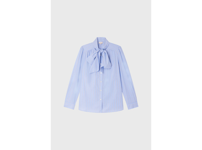 Chemise rayée à col lavallière - BAGATELLE