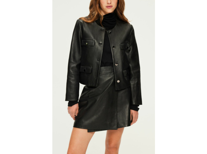 Veste courte en cuir - BURCINE