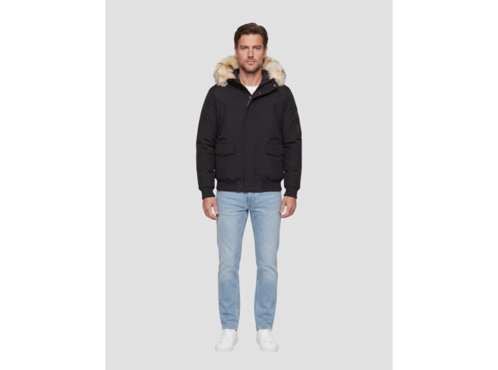 Blouson à capuche avec fausse fourrure amovible