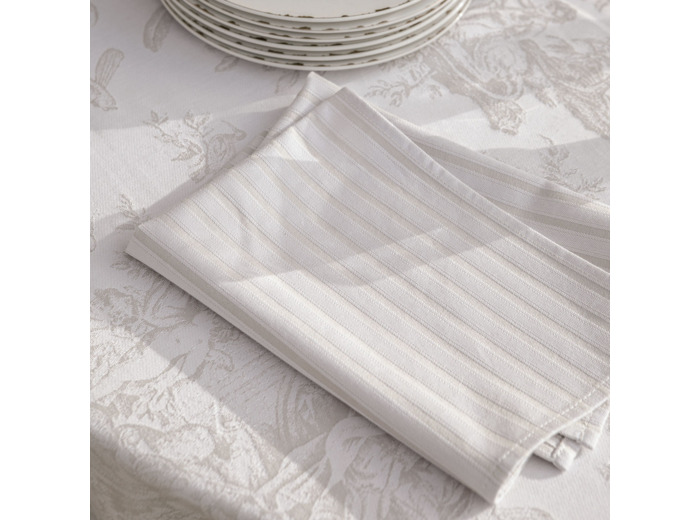 LOT DE 4 SERVIETTES DE TABLE | 4 Continents - Grege