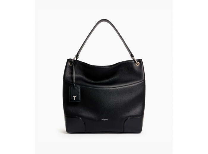 Grand sac hobo Romy en cuir grainé et lisse