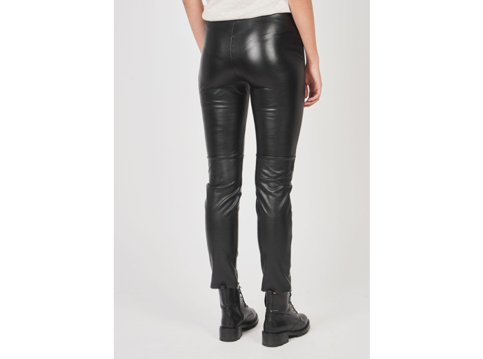 Jegging en faux cuir avec zip invisible