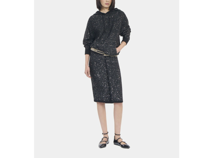 Sweatshirt À Sequins En Maille Noire black