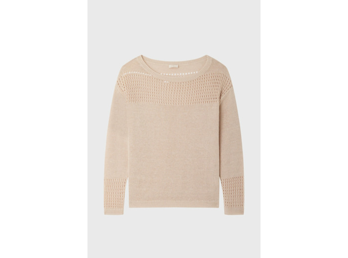 Pull col rond en lin - LISIE