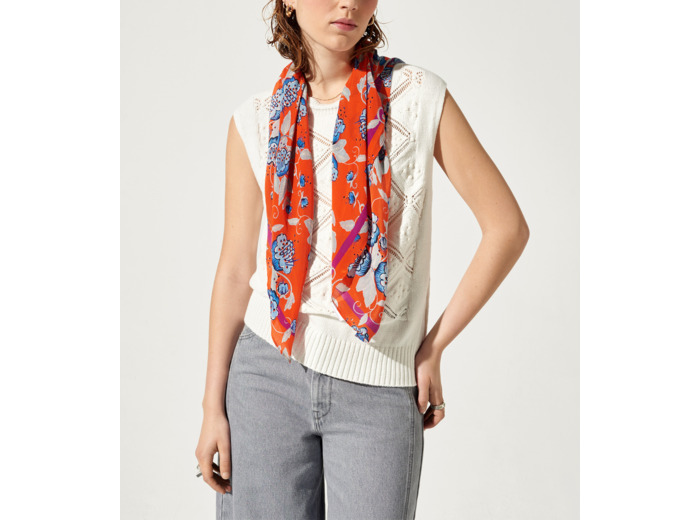 Foulard bouquet rouge