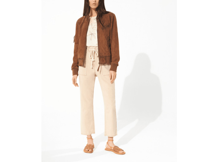 Blouson en cuir cognac