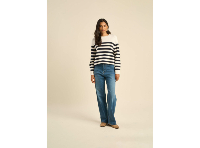 Jean large taille haute sans coutures