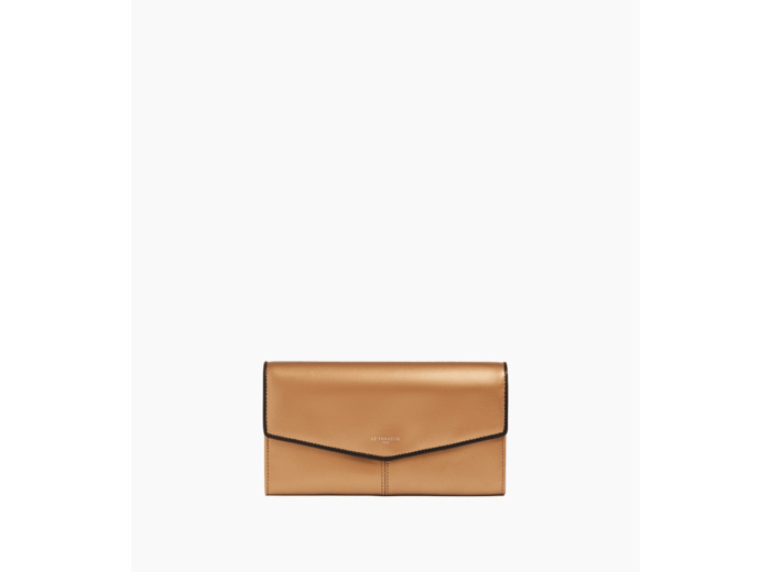 Compagnon zippé Charlotte en cuir lisse métallisé