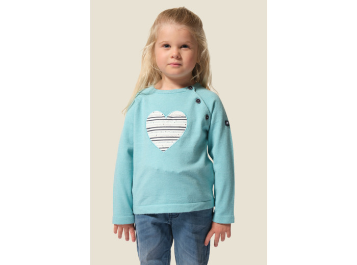 Pull fille col rond avec manches raglan Lizoe