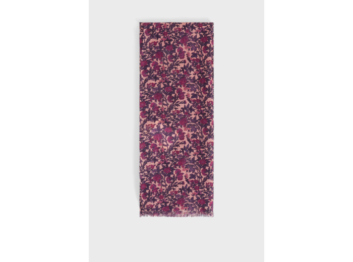 Echarpe à fleurs en laine et soie - DRINA