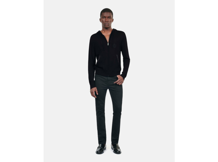 Cardigan Noir En Laine À Capuche black