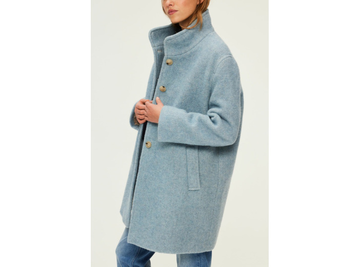 Manteau droit en laine vierge - LEONA