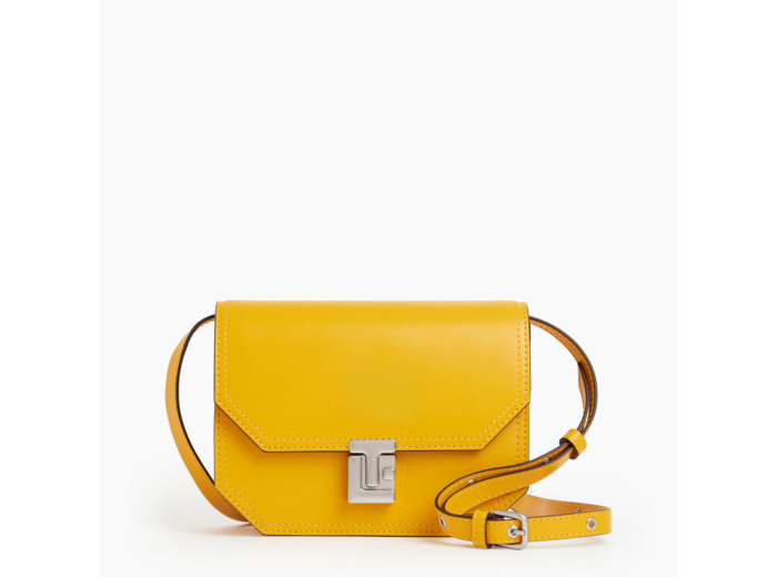 Petit sac bandoulière Rose en cuir lisse