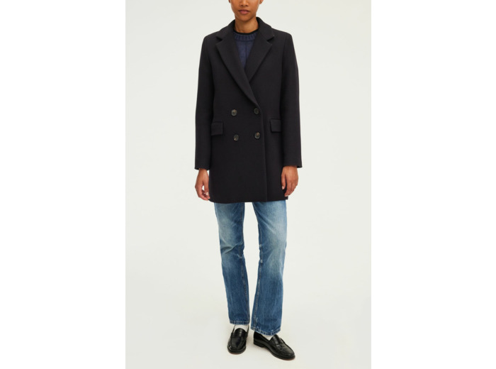 Manteau droit à boutonnage croisé - LIANE