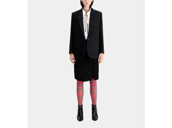 Blazer Noir En Tweed Avec Détails Lurex black