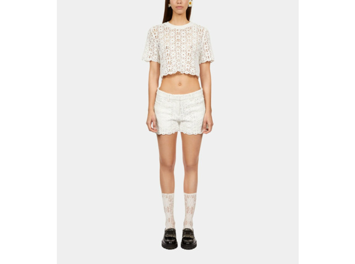 Short Blanc En Guipure white