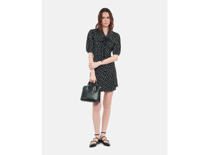 Robe Noire Courte À Pois black white