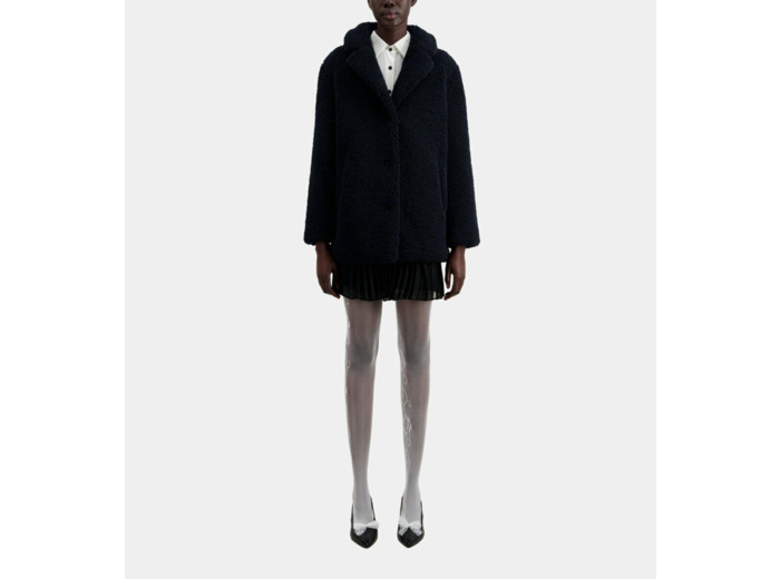Manteau En Fausse Fourrure navy