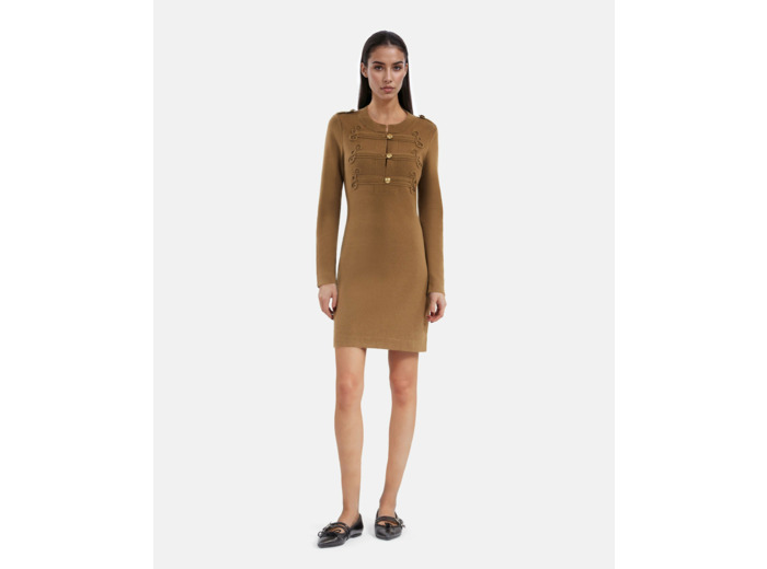 Robe details brandebourg kaki