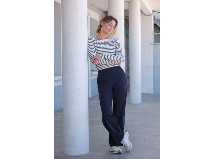 Pantalon femme à boutons Edwina