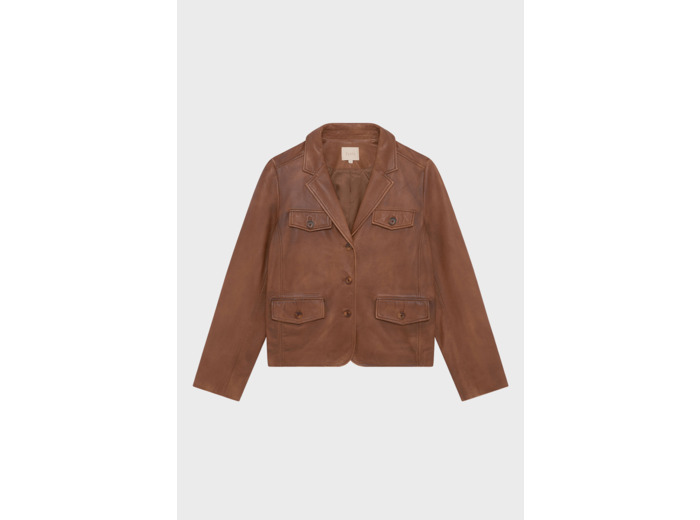 Veste cintrée en cuir vieilli - RORIE