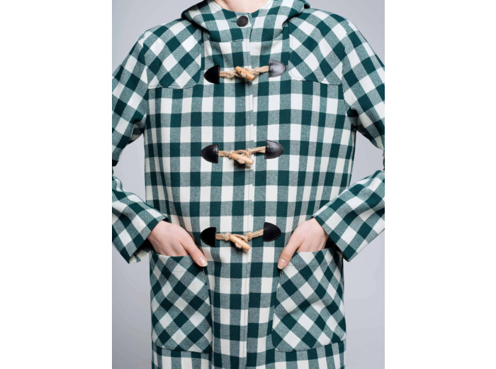 Manteau carreaux vert