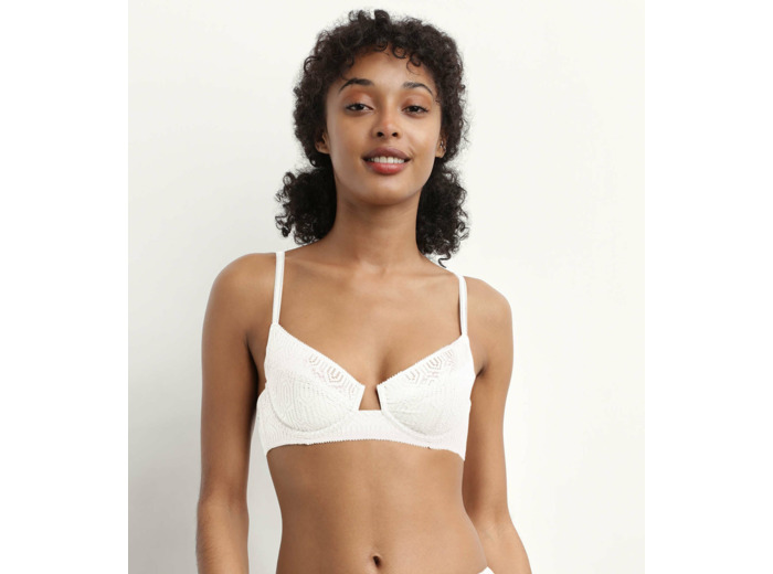 Soutien-gorge emboitant armatures dentelle graphique Nacre Mod de Dim