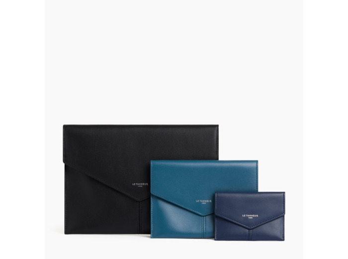 Trio de pochettes Charlotte en cuir lisse