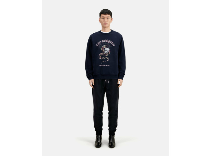 Sweatshirt Avec Print Devant Snake washed navy