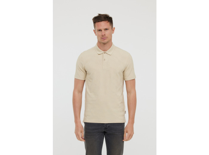 Polo manches courtes en jacquard «Feuilles»