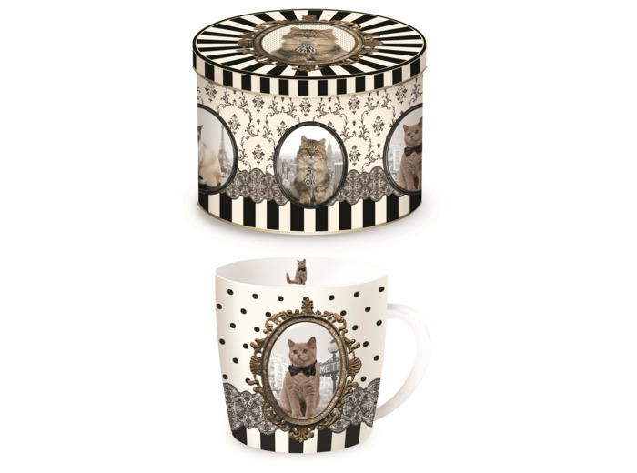 BAROCCO CATS Mug 35cl/boîte métal vers.B