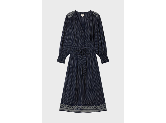 Robe longue cintrée imprimée - SYLVIA